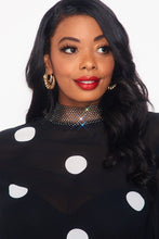 Load image into Gallery viewer, CKB Black Polka Dot Blouse PLUS
