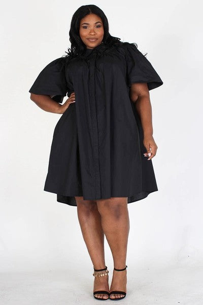 CKB Black Button Down Midi Dress