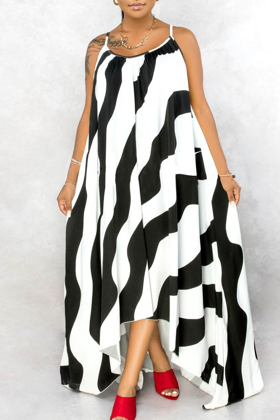CKB Black White Maxi Dress